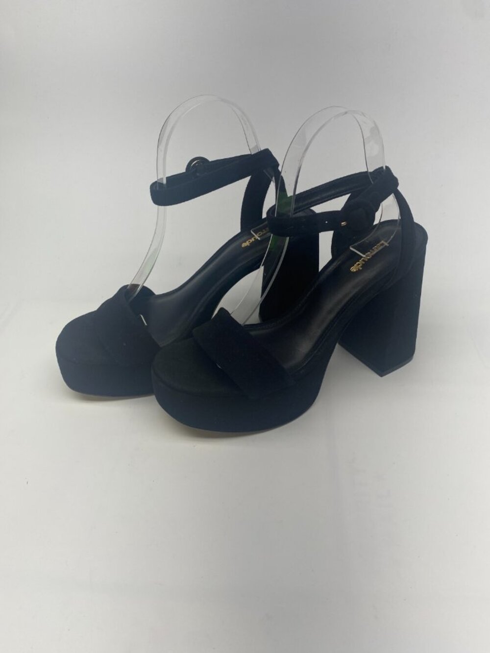 Larroude Womens Dolly Sandal In Black Suede Sz 8.5